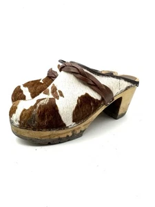 Free People MIA Alma Printed Calf Hair Clogs Size 38 - Picture 1 of 9