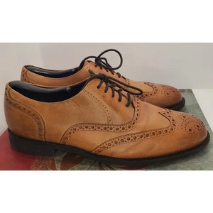 Zapatos de vestir Cole Haan punta de ala Oxford para hombre 10 bronceados británicos C25805 de cuero usados en excelente estado - Imagen 1 de 12