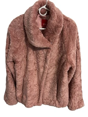 Esprit Outerwear Faux Fur Dusty Pink Fuzzy Jacket Coat Size XL - Image 1 of 4