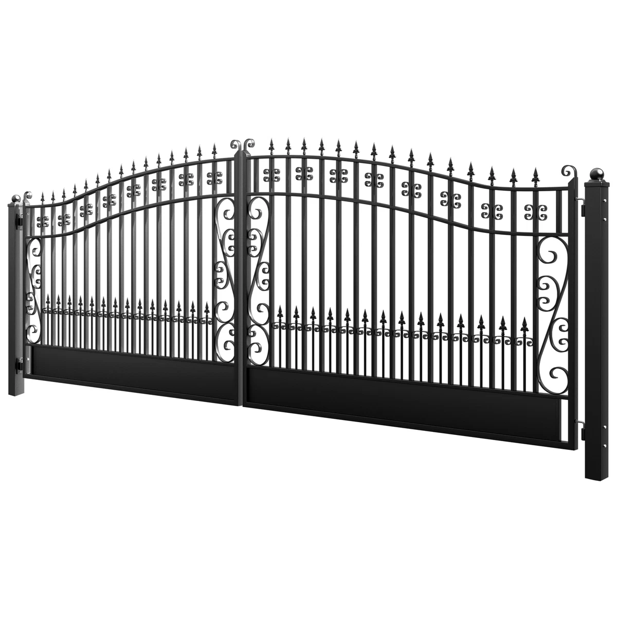 Garden Gate Black Steel - 105x106cm, Cross Design, Galvanised & Powder ...