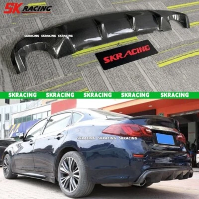 Alerón labial difusor parachoques trasero de fibra de carbono para Infiniti Q70 Q70L 2015-2019 Foto 1 de 4