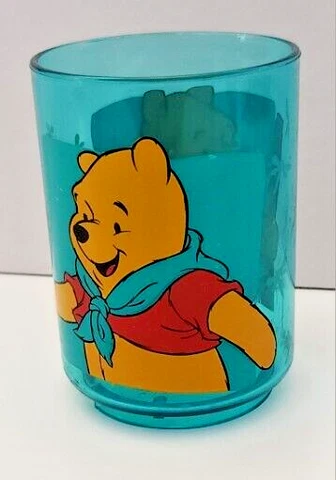 Vintage 1990s Disney Winnie the Pooh Character Toothbrush Green Cup Zak Designs Cover