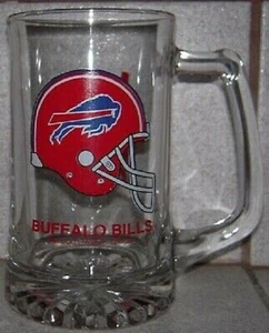 NUEVA Taza de Cerveza de Vidrio Jim de Colección 1991 Edición de Coleccionista NFL Buffalo Bills Delgada - Imagen 1 de 2