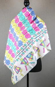 Vintage Bordüre Druck Stoff 100 % Baumwolle 2,4 Yard Stück Flower Power kräftige Farbe - Bild 1 von 4
