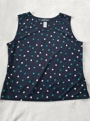 Camiseta sin mangas Sag Harbor para mujer talla L azul marino lunares camisa de lluvia verano primavera  Foto 1 de 4