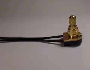 New Rotary Canopy Switch With Brass Tone Knob, 6" Wire Leads Lamp Part  #RS400I - Picture 1 of 4