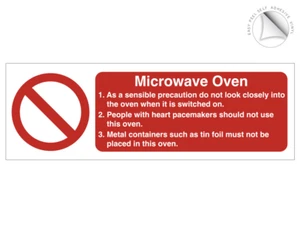Mileta CE029 Microwave oven catering equipment safety notice Size: 100x300mm - Picture 1 of 1