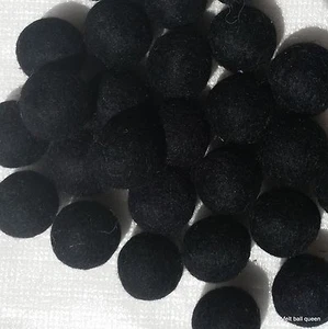 2cm Black Felt Balls Handmade Woolen Beads Pompom Home Decor DIY Crafts Supplies - Bild 1 von 2