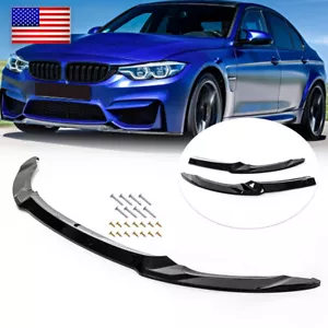 NEW Gloss Black Front Splitter Lip CS Style FOR BMW F80 F82 F83 M4 M3 2015-2020 - Picture 1 of 12