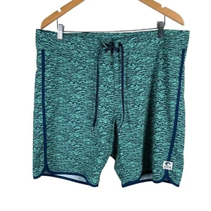 Costa Del Mar Board Shorts Swimwear Mens 36 Green Polyester 20" Length Stretch - Picture 1 of 4