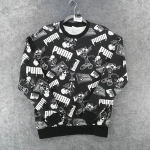 Puma x Pink Panther Sweatshirt Mens Medium Black White All Over Logo DJ Boombox - Picture 1 of 14