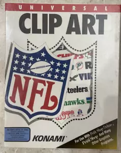 NFL Universal Clip Art Konami Big Box PC MS-DOS VTG Sealed New - Picture 1 of 5