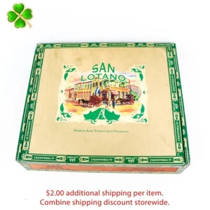 Caja de cigarros de madera vacía San Lotano Churchill Requiem 8,75" x 7,5" x 2,25" - Imagen 1 de 12