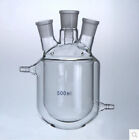 4-Necks Glass Jacketed Flask Reactor Vessel Double Layer good