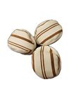 Hackey Sack Juggling Toy Ball Set Of 3 Cloth Wh Brown Stripe 2.25" Dia Preowned