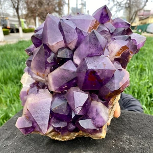 18,4 Pfund natürlicher Amethyst Cluster Quarz Kristall Rückgrat Mineral Probe Heilung - Bild 1 von 13