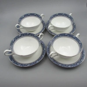 John Aynsley Bone China England BLUE MIST Cremesuppe Sets - 4er Set - gebraucht - Bild 1 von 5