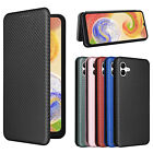 For Samsung Galaxy Carbon Fiber Stand Leather Wallet Phone Case Cover