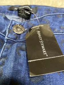 Ashley Stewart Navy with Black Leopard Print Skinny Ankle Women’s Jeans SIZE 18 - Picture 1 of 16