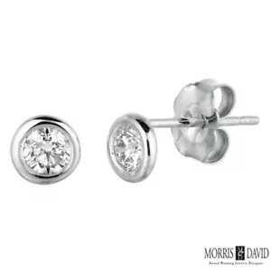 Ohrringe 0,40 ct natürlicher Diamant Zargen G SI in 14 K Weißgold je 20 Punkte - Bild 1 von 1