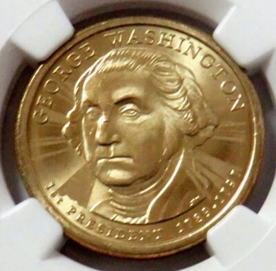 2007 STARBURST ERROR MISSING EDGE LETTERING WASHINGTON DOLLAR NGC MS 64 - Image 1 of 4