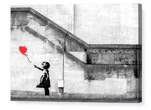 Banksy Leinwandbild Ballon Herz Mädchen Fotodruck Leinwand A4, A3, A2, A1 - Bild 1 von 6