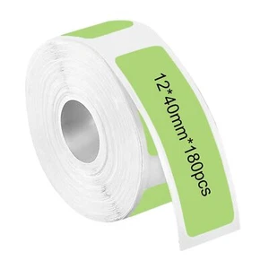 Label Maker Tape Black on Lime Green Sticker Thermal Paper Self-Adhesive Labe... - Picture 1 of 5