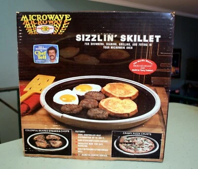 Sartén de microondas vintage Nordic Ware sizzlin' Browning Searing parrilla con caja Foto 1 de 4