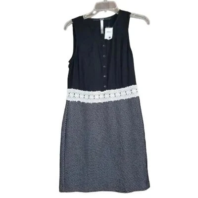 NWT Kensie Dress Size S geometric Skirt Lace Waist Black / white - Image 1 of 4
