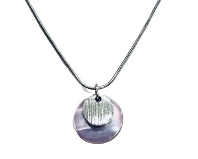 Lia Sophia “Sugar Plum” Round Purple & Silver Tone Pendant Necklace - Image 1 of 3