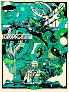 Poster artistico serigrafia Tyler Stout esplosioni nel cielo artista variante verde - Foto 1 di 1