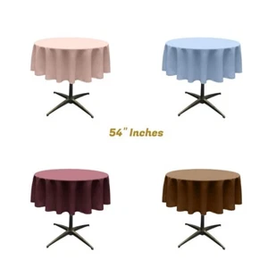 Solid Round Polyester Poplin Tablecloth Seamless. (54"Round) - Picture 1 of 85