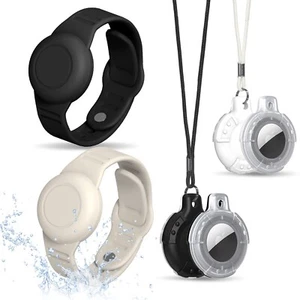 TOLUOHU AirTag Case, Waterproof AirTag Bracelet & Necklace for Kids, Soft Sil... - Picture 1 of 7