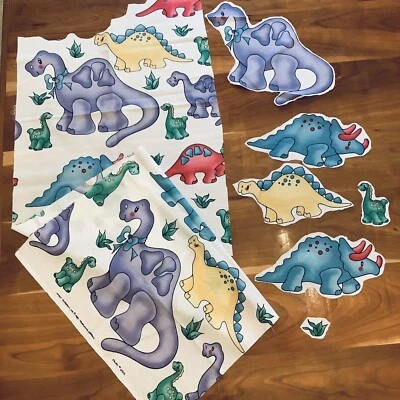 Apliques de tela Daisy Kingdom 1989 vintage cortes estampado de dinosaurio animal juvenil Foto 1 de 4