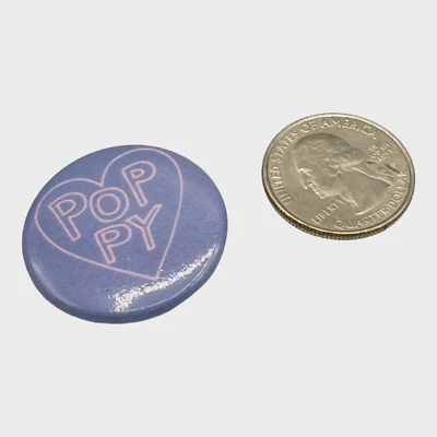 Coach Vintage Poppy Heart Printed Brooches Pins LightLilac Purple Enamel  Rare - Image 1 of 2