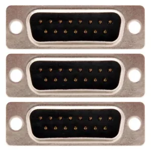3 Pcs D-Sub DB15 15 Pin Male Plug Connector Solder Type Cup Socket Wire Assembly - Picture 1 of 6