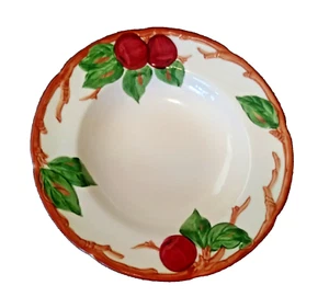 7 Vtg Franciscan Apple Rimmed Soup Bowls 8.5"D Made in California Half Moon - Picture 1 of 6