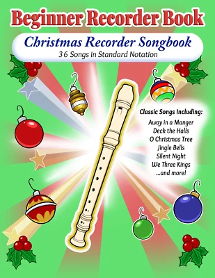 Recorder Christmas Book - Beginner Recorder Sheet Music - PDF FILE FORMAT - Image 1 of 4