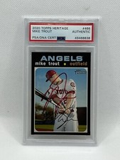 2020 Topps Heritage #466 Mike Trout auto PSA/DNA Signed Angels Red Ink On-Card