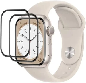2x 3D Schutzglas für Apple Watch 9 8 41 mm / 45 mm Panzerfolie Full CURVED - Bild 1 von 8