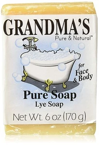 Grandma's Lye Soap Pure & Natural 6oz Bar Unscented - Picture 1 of 4