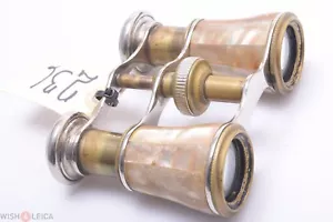✅ BINOCULARS OPERA GLASSES DOUBLE TELESCOPE SMALL ANTIQUE MOTHER OF PEARL - Picture 1 of 4