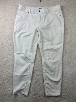 D Jeans Jegging Womens 14 36 White  Skinny Ankle Crop Mid Rise Stretch - Image 1 of 4