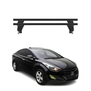 Fits 2011-2016 Hyundai Elantra Sedan Top Roof Racks Cross Bars 2Pcs Black Alu - Picture 1 of 12
