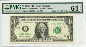 2006 $1 FRN San Francisco Fr# 1933-L PMG CH64 EPQ - Picture 1 of 2