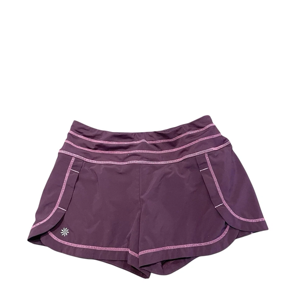 Athleta Women’s Stability Athletic Running Shorts Lined Purple Drawstring Sz XS - Image 1 of 4