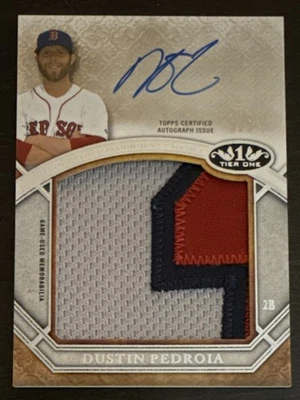 Dustin PEDROIA🔥2015 Topps Tier One Prodigious Jumbo Patch AUTO #PPAR-DP 5/5💥 - Image 1 of 2