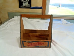 Vintage 30er Jahre Holz Pepsi Cola Doppelpunkt Sixpack Flaschenträger Holz 6 Stück - Bild 1 von 9