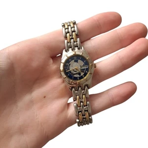 Vintage Seiko Disney Sterling Silver Two Tone Day Date Mickey Mouse Chain Watch - Picture 1 of 7
