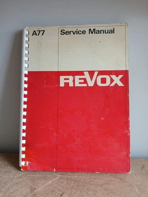 Carrete a carrete manual de servicio Revox A77 A 77 de fábrica Foto 1 de 3